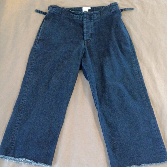 ASOS Curve Side Buckle Button Fly Raw Hem Dark Wash Jeans Women's Size 18 - Picture 1 of 11